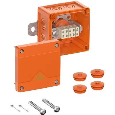 Spelsberg Kabelabzweigkasten WKE 2-5x1,5² 86650201 | IP66 | E90 Funktionserhalt | 100x100x70mm | halogenfrei | orange
