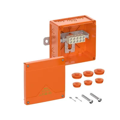 Spelsberg Kabelabzweigkasten WKE 4 86650401 | IP66 | 5-polig | 150x150x85mm | E90 Funktionserhalt | halogenfrei | orange