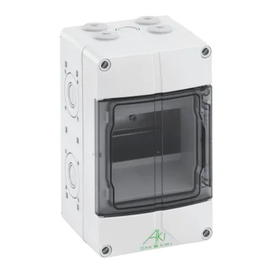Spelsberg Kleinverteiler AKi 05 | Aufputz | 1-reihig | 5TE | IP65 | transparent | 125x200x122mm | grau