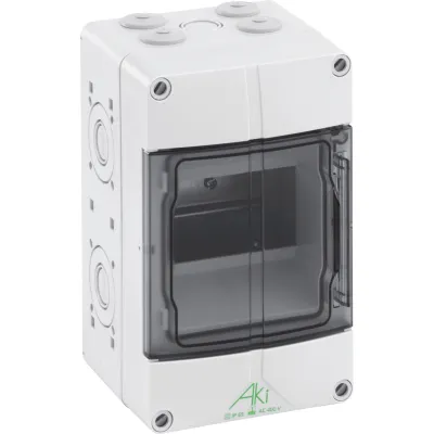 Spelsberg Kleinverteiler AKi 05 | Aufputz | 1-reihig | 5TE | IP65 | transparent | 125x200x122mm | grau