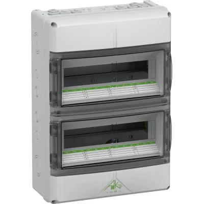 Spelsberg Kleinverteiler AK 28 | IP65 | 2-reihig 28TE | Aufputz | transparent | 315x450x155mm | grau | Kunststoff