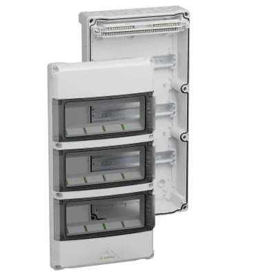 Spelsberg Kleinverteiler AK 36 Basic 3-reihig 3x12TE IP65 Aufputz | Kunststoff | Tür transparent | grau