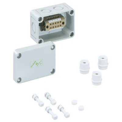 Spelsberg Reihenklemmengehäuse RKK 4/05-5x4² | Abzweigkasten IP66 | 5-polig | 4 mm² | 94x65x57 mm | Kunststoff Grau