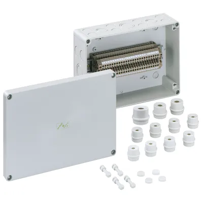 SPELSBERG Reihenklemmengehäuse RK 4/25-25x4 | Klemmenkasten 25-polig | IP66 | 4mm² | 254x180x90mm | Kunststoff | grau