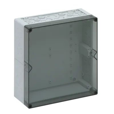 Spelsberg Leergehäuse AKI 2-t 74500201 | IP65 Industrie Wandgehäuse | 300x300x132 mm | Polycarbonat | transparent | grau