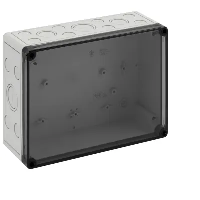 Spelsberg Leergehäuse TK PC 2518-9-tm | IP66 Wandgehäuse | Polycarbonat | 254x180x90mm | transparent | lichtgrau