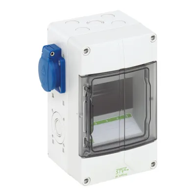 Spelsberg Steckdosenkombination STV 502-S 4814054 | 2x SCHUKO | IP44 | 16A | Kunststoff | Wandmontage | Grau