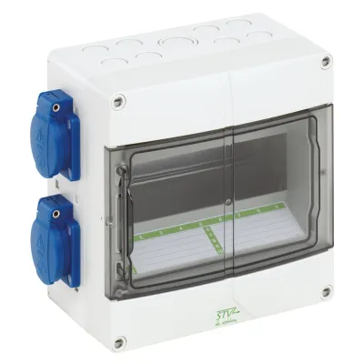 Spelsberg Steckdosenverteiler STV 904-S | 4x SCHUKO | IP44 | spritzwassergeschützt | Kunststoff | grau | Wandmontage