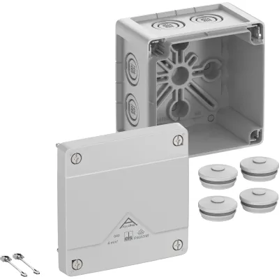 Spelsberg Abzweigkasten Abox Pro 040-L 40440001 | IP66/IP67/IP69 | 4mm² | 102x102x70mm | Kunststoff | halogenfrei | grau