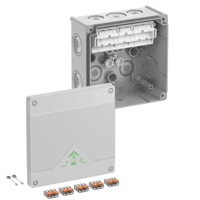 SPELSBERG Abzweigkasten Abox SLK-6² IP66 | 152x152x80 mm | Kunststoff | 6 mm² | Wand-/Deckenmontage | grau