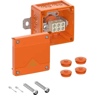 Spelsberg Kabelabzweigkasten WKE 2 86651201 | IP66 | 3-polig | E90 | 100x100x70mm | halogenfrei | orange