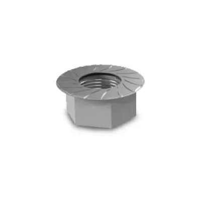 K2 Systems Sperrzahnmutter M10 DIN 6923 A2 1000042 | Sechskantmutter mit Flansch | Edelstahl V2A | SW15 | Metrisch