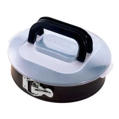 ORIGINAL KAISER Springform Inspiration 26 cm | Backform rund | Antihaftbeschichtet | mit Transporthaube | Schwarz