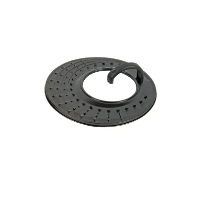 KRÜGER Spritzschutzdeckel SPG | Pfannenspritzschutz 31 cm mit Glasfenster | hitzebeständig | Kunststoffgriff | Schwarz