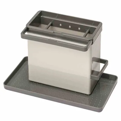 Metaltex Spülbecken-Organizer Tidytex 29.75.30 | Organizer für Spülutensilien | 24x13x14 cm | Kunststoff | anthrazit