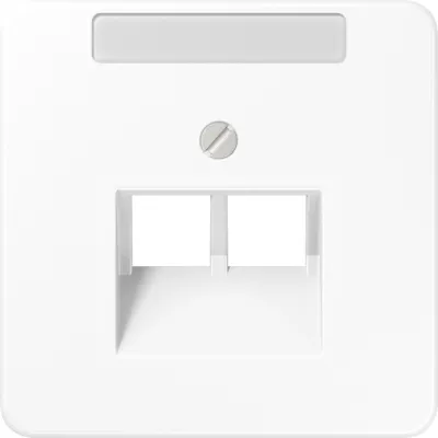 JUNG Abdeckung für IAE/UAE Datendose CD569-2NAUAWW | 2x8-polig | Duroplast glänzend | alpinweiß | mit Beschriftungsfeld