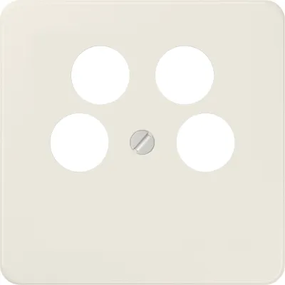 JUNG Abdeckung 561-4SAT2 | SAT-TV-Steckdose 4-Loch Ankaro | bruchsicher | Thermoplast | Schraubbefestigung | cremeweiß