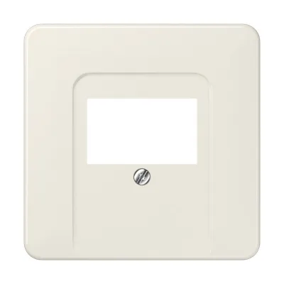 JUNG Abdeckung TAE-Anschlussdose 569T | Zentralplatte CD500/Plus | bruchsicher Kunststoff | cremeweiß RAL 1013 | 67x67mm