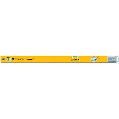 STABILA Teleskop-Wasserwaage 80 T 18880 | ausziehbar 80–127 cm | Lock-System | 2 Libellen | Aluminium | metrische Skala
