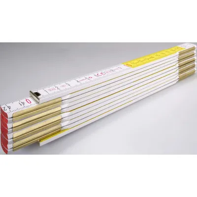 STABILA Gliedermaßstab 01128 Typ 617 | Zollstock 2m Holz | Schnellablese-Skala weiß/gelb | 10 Glieder | PEFC-zert.