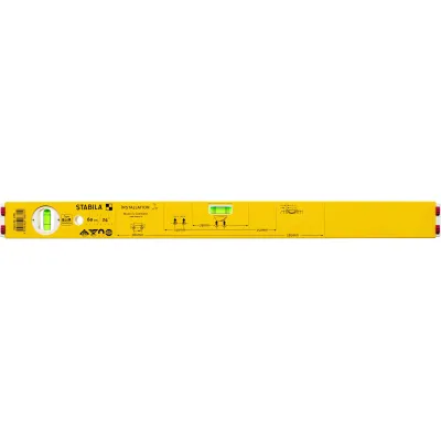 STABILA Wasserwaage 16881 | Typ 80 M Installation 600 mm | magnetisch | Aluminium | 2 Libellen | Präzision für Sanitär