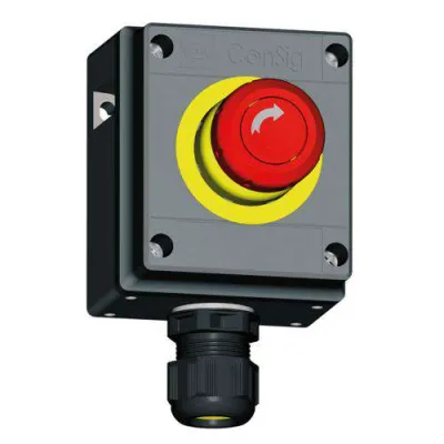 STAHL Befehls-/Meldegerät 8040/1180X-10L07SA08 | Pilzsperrtaster Not-Aus | Ex-geschützt | IP66 | Kunststoff | grau