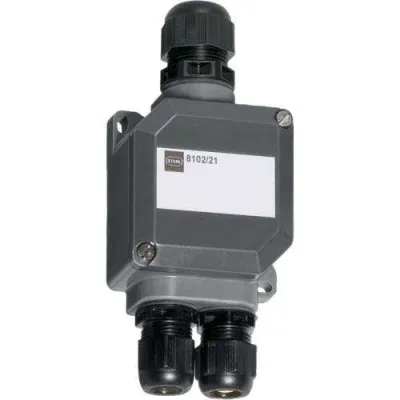 STAHL Abzweigdose 8102/21-32-C1013 | Ex e explosionsgeschützt | 3x M20 | IP66 | 6 Klemmen 4mm² | Kunststoff dunkelgrau