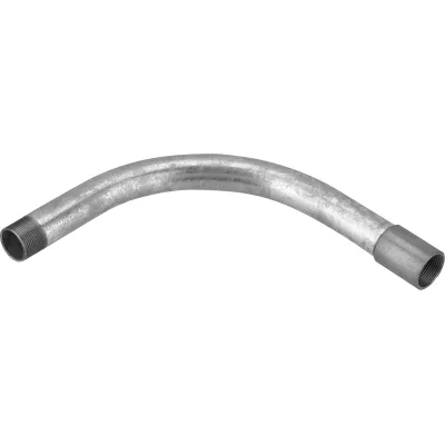 FRÄNKISCHE Stahlrohr-Gewindebogen 40 mm | 90° | feuerverzinkt | mit Muffe | druckfest | halogenfrei