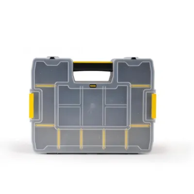 Stanley Organizer SortMaster Junior 1-97-483 | Werkzeugbox stapelbar | 14 Fächer | flexibel | Kunststoff | schwarz/gelb