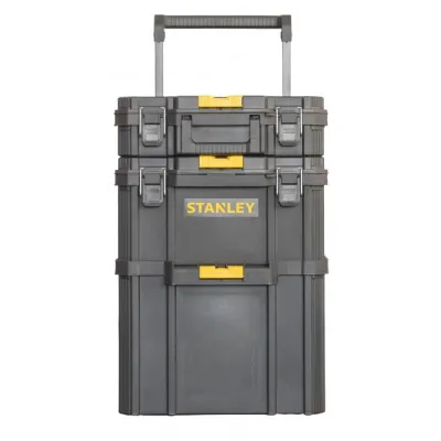 Stanley Werkzeugstation Rollend STST83319-1 | 3-teilig | 80L | 45kg Tragkraft | Teleskopgriff | Gummierte Räder