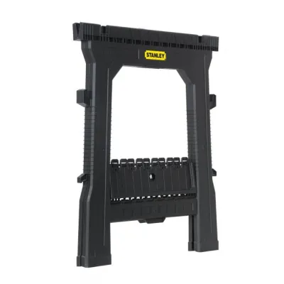 Stanley Unterstellbock Paar STST1-70713 | Sägebock klappbar | 450 kg Tragkraft | rutschfest | 81 x 69 cm | schwarz