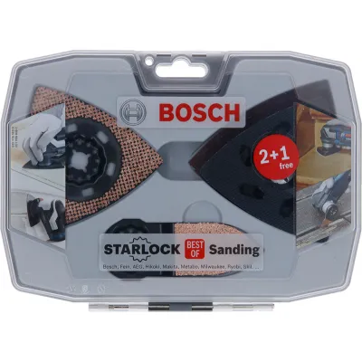 Bosch Schleifset 2608664133 Starlock | 6-teilig | für Holz & Mörtel | Zubehör Multifunktionswerkzeug | Aluminiumoxid