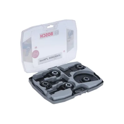 Bosch Starlock Sägeblatt-Set 2608664623 | 7-teilig | für Holz | Multifunktionswerkzeuge | Tauchsägeblatt & Segment