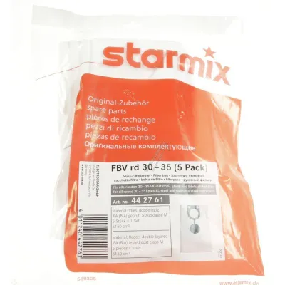Starmix Vliesbeutel 30-35l rund 5er Pack für Staubsauger