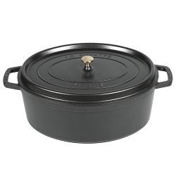 Staub Cocotte oval 41cm, schwarz