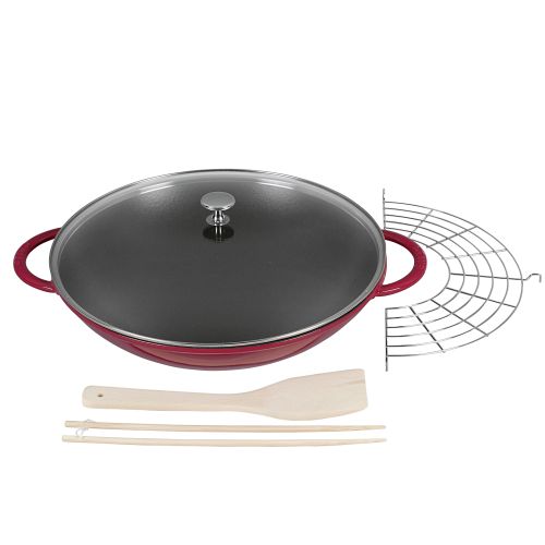 Bild: Staub Wok rot 37cm