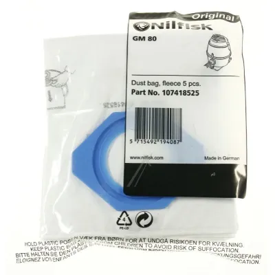 Staubbeutel-Set für Nilfisk Staubsauger 107418525 GM80P 5 Stück Vlies