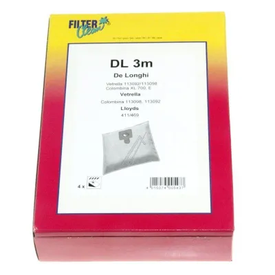 Staubsaugerbeutel DL3M FL0075-K für Staubsauger Filterclean FL0075K 4 Stück, eff