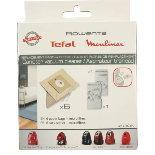 Bild: Staubsaugerbeutel-Set für Rowenta Staubsauger ZR003901 6 Beutel + 2 Mikrofilter