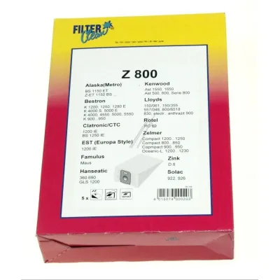 Staubsaugerbeutel Z800 für Staubsauger Filterclean 000034K 5er Pack