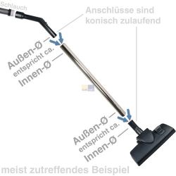 Staubsaugerschlauch Hoover 35601194 D128 mit Handgriff und Geräteanschluss