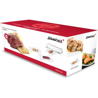 Steba Vakuumierbeutel 28x40 cm | 50 Stück | Premium Folienbeutel | kochfest | mikrowellengeeignet | reißfest