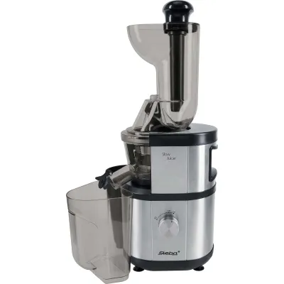 Steba Slow Juicer E 400 | Entsafter 400W | Kaltpressung für Obst & Gemüse | 1L Saftbehälter | Edelstahl schwarz