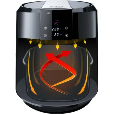 Steba Heißluftfritteuse HF 5000 XL | Airfryer 5,2 L | 1800 Watt | 7 Programme | Timer | 80–200 °C | Schwarz