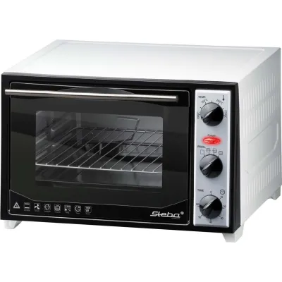 Steba Mini Backofen KB 27 U.2 | 20 Liter | 1500 Watt | Umluft | Drehspieß | Timer 60 Min | Antihaft-Innenraum | Weiß