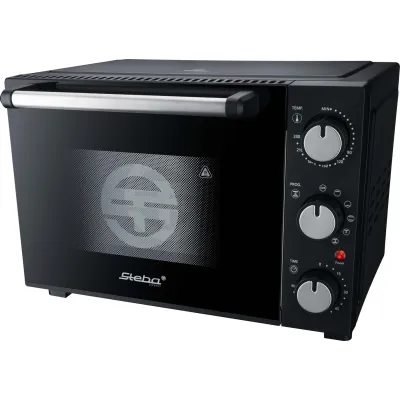 Steba Mini-Backofen KB M19 | Minibackofen mit Umluft & Ober-/Unterhitze | 19L Garraum | Timer | 1400W | Schwarz