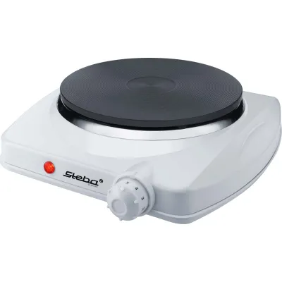 Steba KF 15 Einzelkochplatte | 1400W | Gussheizplatte 19 cm | stufenlos regelbar | Überhitzungsschutz | weiß/schwarz