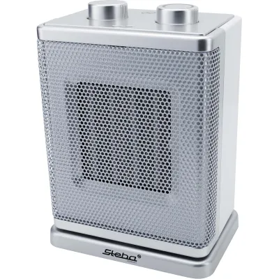 Steba Keramik-Heizlüfter KH 4 392400 | 1800 W | 2 Stufen | Thermostat | Oszillation | Überhitzungsschutz | Weiß-Silber