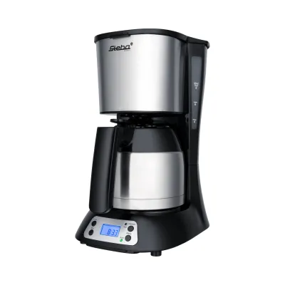 Steba Filterkaffeemaschine KM F3 Thermo | 1L Isolierkanne | 8 Tassen | Timer | Edelstahlfilter | schwarz/edelstahl