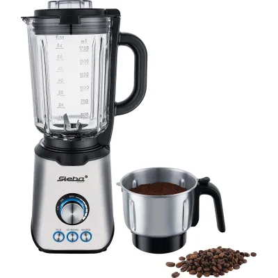 Steba Standmixer MX 4 Plus | 1200W | 1,75L Glasbehälter | 3 Programme | 6-Klingen Edelstahl | Schwarz